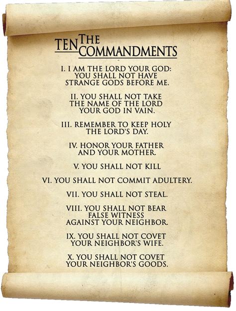 the ten commandments of god catholic